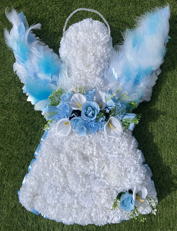 blue Artificial funeral angel