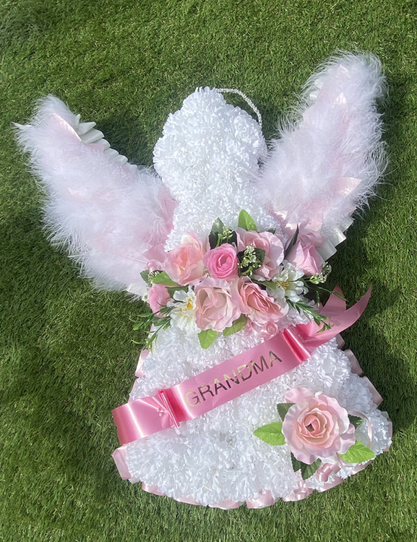 pink Artificial funeral angel