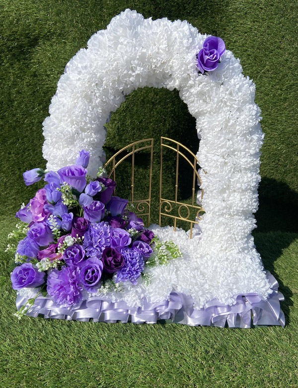 purple silk funeral gates of heaven